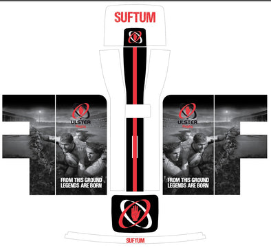 Ulster Rugby White, Black + Red Skin