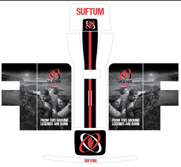 Ulster Rugby White, Black + Red Skin